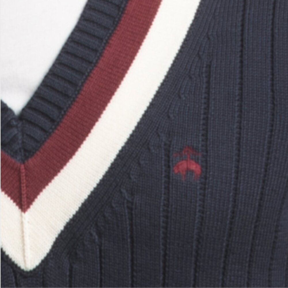 BROOKS BROTHERS Tennis V-neck Sweater - Picture 3 of 4